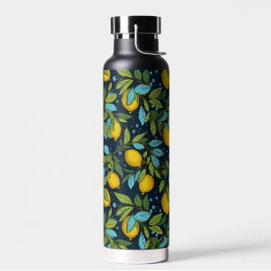 Custom Name Lemon Pattern Water Bottle