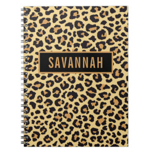 Custom Name Leopard Animal Print Pattern Classic Notebook