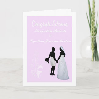 Custom Name Lesbian Wedding Congratulations Card