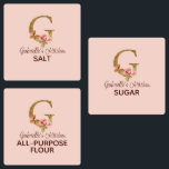 Custom Name Letter G Gold Blush Pink Roses Pantry<br><div class="desc">Custom Name Letter G Gold Foil Blush Pink Roses design blends timeless floral elegance with shimmering gold—perfect for romantic expressions, soft feminine style, and personalised name keepsakes. Click 'Personalise' to add your name or a loved one’s.</div>