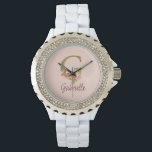 Custom Name Letter G Gold Foil Blush Pink Roses Watch<br><div class="desc">Custom Name Letter G Gold Foil Blush Pink Roses design blends timeless floral elegance with shimmering gold—perfect for romantic expressions,  soft feminine style,  personalised name keepsakes,  and customised party favours. Click 'Personalise' to add your name or a loved one’s.</div>