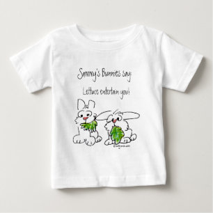Custom Name Lettuce Entertain You Cartoon Rabbits Baby T-Shirt