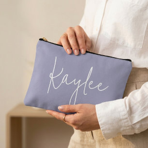 Custom Name Lilac Cosmetic Bag for Bridesmaid Gift