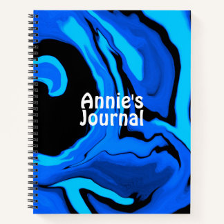 Custom Name Liquid Art Journal (Blue)