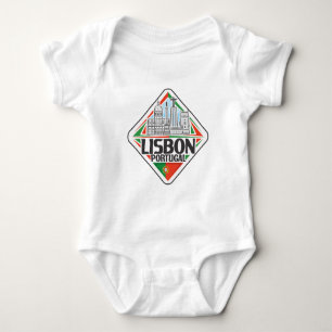 Custom Name Lisbon Portugal Baby Bodysuit