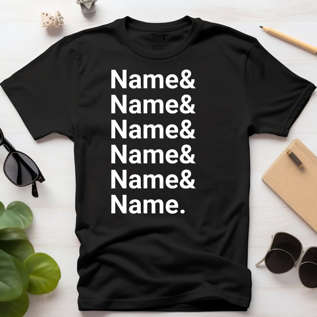 Custom Name List Funny Women Men Personalised Text T-Shirt (Creator Uploaded)