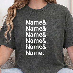 Custom Name List Funny Women Men Personalised Text T-Shirt