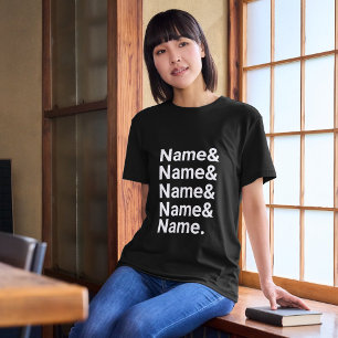 Custom Name List ,Personalised Ampersand Names T-Shirt