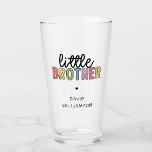 Custom Name Little Brother Cute Personalised Glass