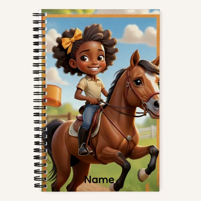 Custom Name Little Rider, Big Dreams Notebook (Front)