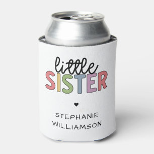 Custom Name Little Sister Cute Personalised Can Cooler
