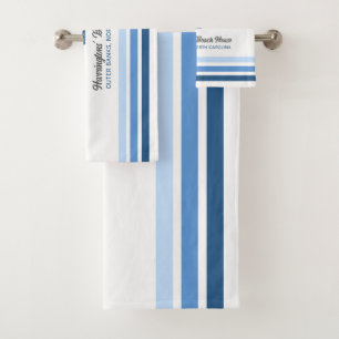 Custom Name & Location Beach House Bath Towel Set