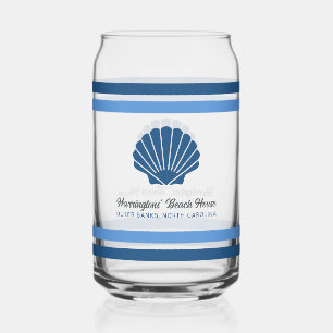 Custom Name & Location Beach House Can Glass