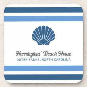 Custom Name & Location Beach House Coaster