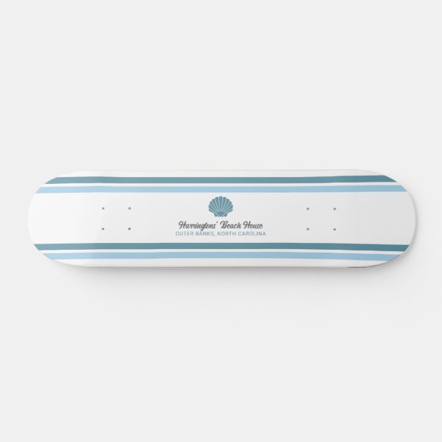 Custom Name & Location Beach House Skateboard (Horz)