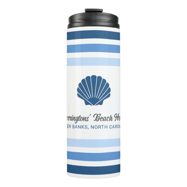 Custom Name & Location Beach House Thermal Tumbler (Front)