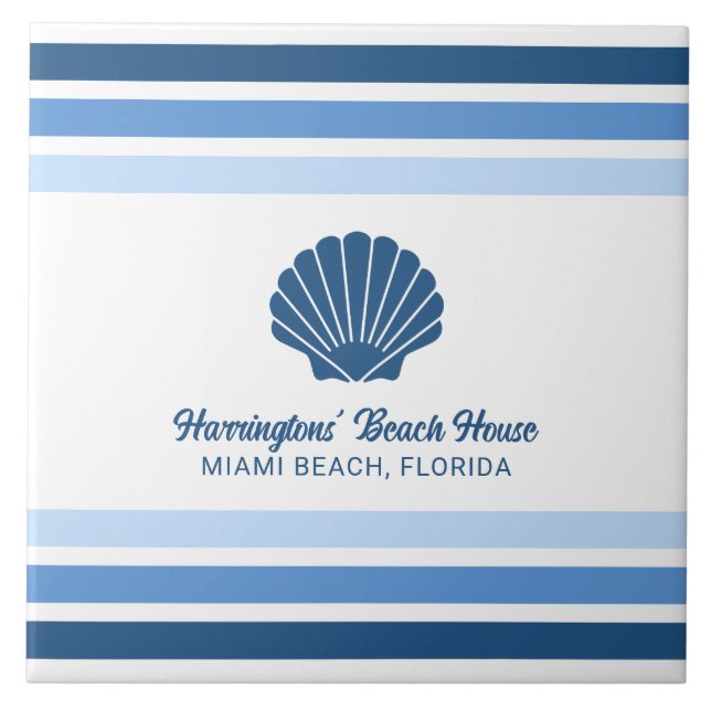 Custom Name & Location Beach House Tile (Front)