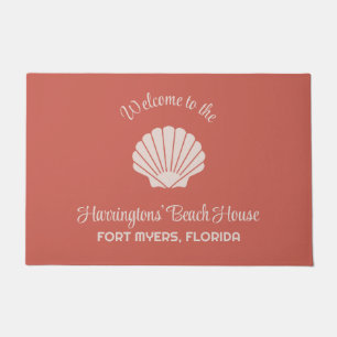 Custom Name, Location & Colour Seashell Doormat
