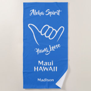 Custom Name, Location & Colour Shaka Beach Towel