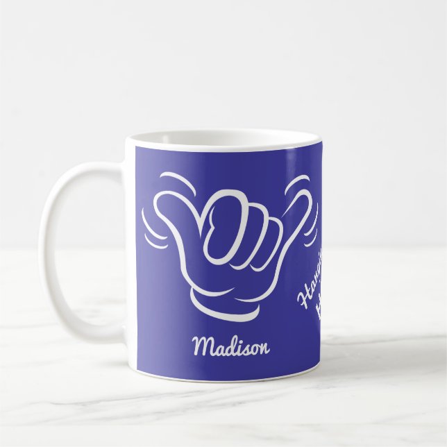 Custom Name, Location & Colour Shaka Coffee Mug (Left)