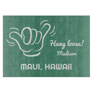 Custom Name, Location & Colour Shaka Cutting Board