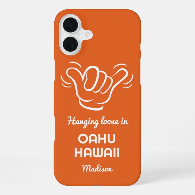 Custom Name, Location & Colour Shaka iPhone Case (Back)