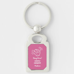 Custom Name, Location & Colour Shaka Key Ring