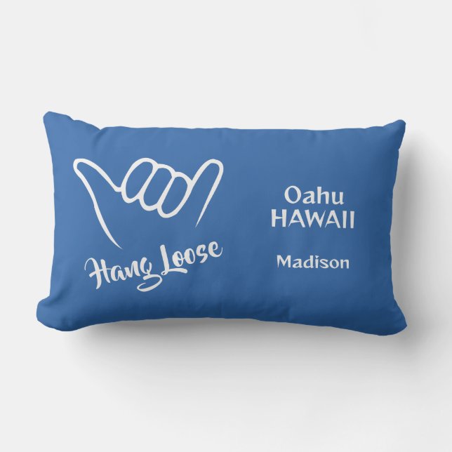 Custom Name, Location & Colour Shaka Lumbar Cushion (Front)