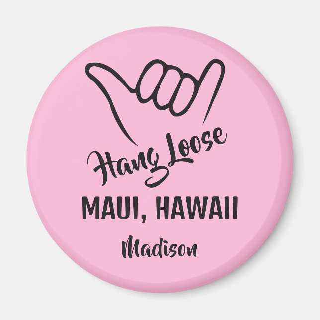 Custom Name, Location & Colour Shaka Magnet (Front)