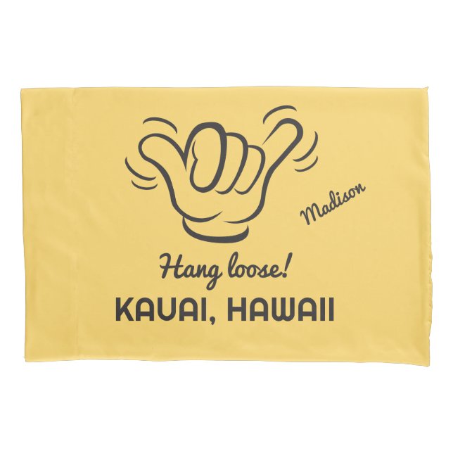 Custom Name, Location & Colour Shaka Pillowcase (Front)