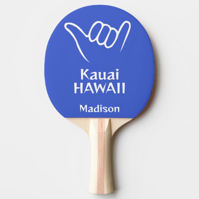 Custom Name, Location & Colour Shaka Ping Pong Paddle (Front)