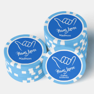 Custom Name, Location & Colour Shaka Poker Chips
