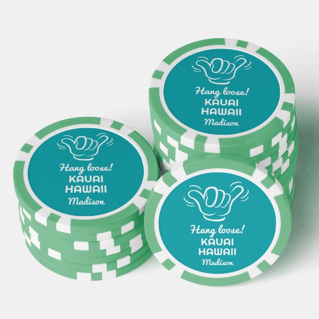 Custom Name, Location & Colour Shaka Poker Chips (Stack)