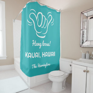 Custom Name, Location & Colour Shaka Shower Curtain