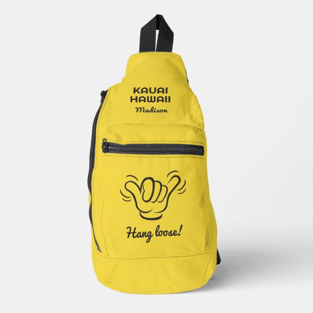 Custom Name, Location & Colour Shaka Sling Bag (Front)