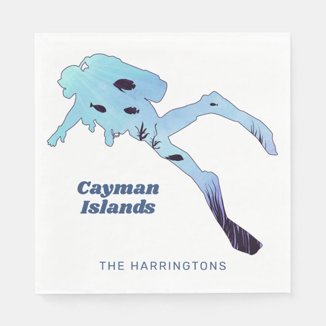 Custom Name & Location Scuba Diving Napkin (Front)