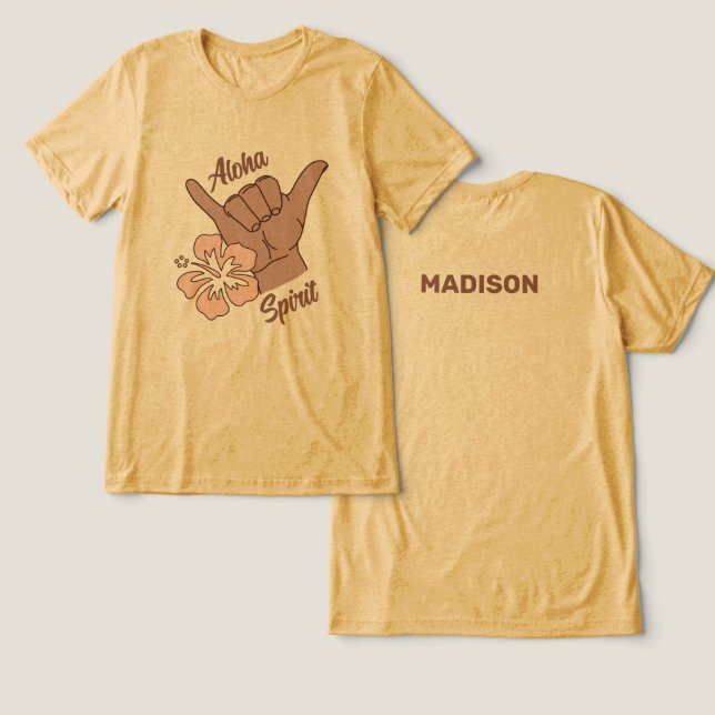 Custom Name & Location Shaka Tri-Blend Shirt (Design Front & Back)