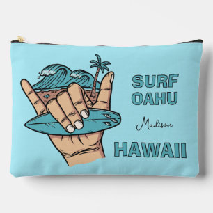 Custom Name & Location Surf Shaka Accessory Pouch