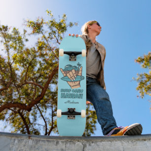 Custom Name & Location Surf Shaka Skateboard