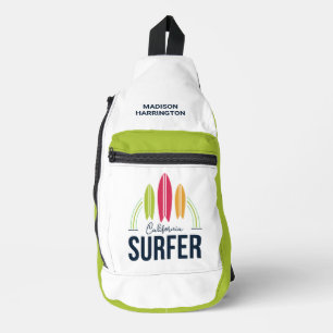 Custom Name & Location Surfer Sling Bag