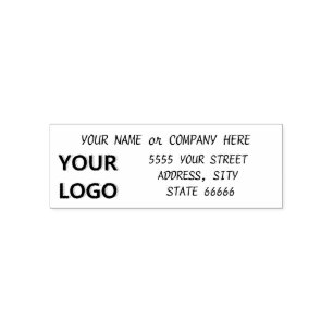Custom Name Logo Address Stamp - Modern Font