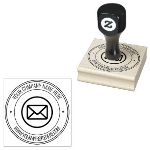 Custom Name Logo and Text Round Rubber Stamp