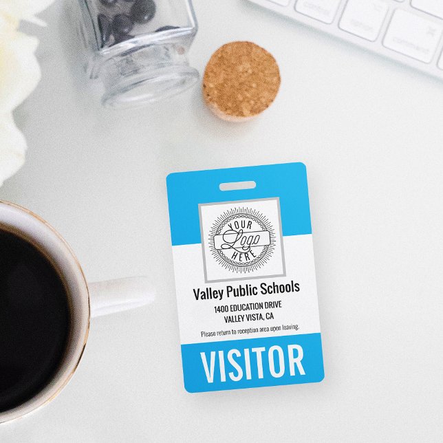Custom Name & Logo School Campus Visitor Pass ID Badge (Creator Uploaded)