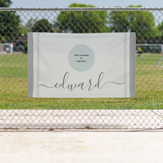 Custom Name & Logo Simple Grey Banner (Insitu)