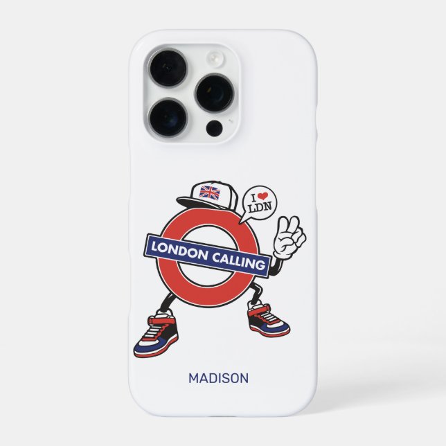 Custom Name London Calling iPhone Case (Back)