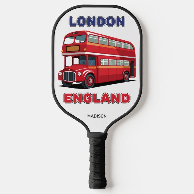 Custom Name London England Pickleball Paddle (Front)