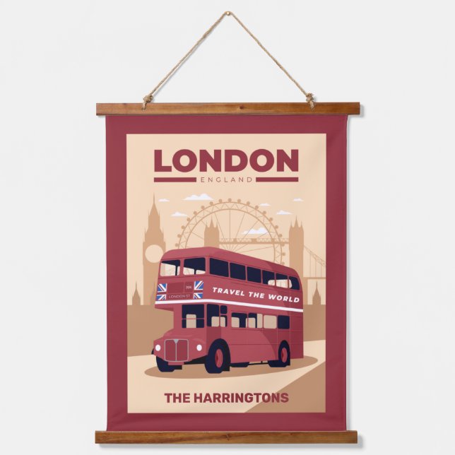 Custom Name LONDON Hanging Tapestry (Front)