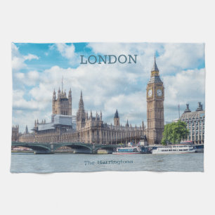 Custom Name London Tea Towel