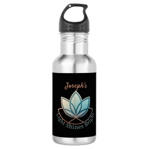 Custom Name Lotus - [NAME] Shines Bright 532 Ml Water Bottle