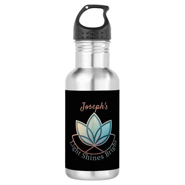 Custom Name Lotus - [NAME] Shines Bright 532 Ml Water Bottle (Front)